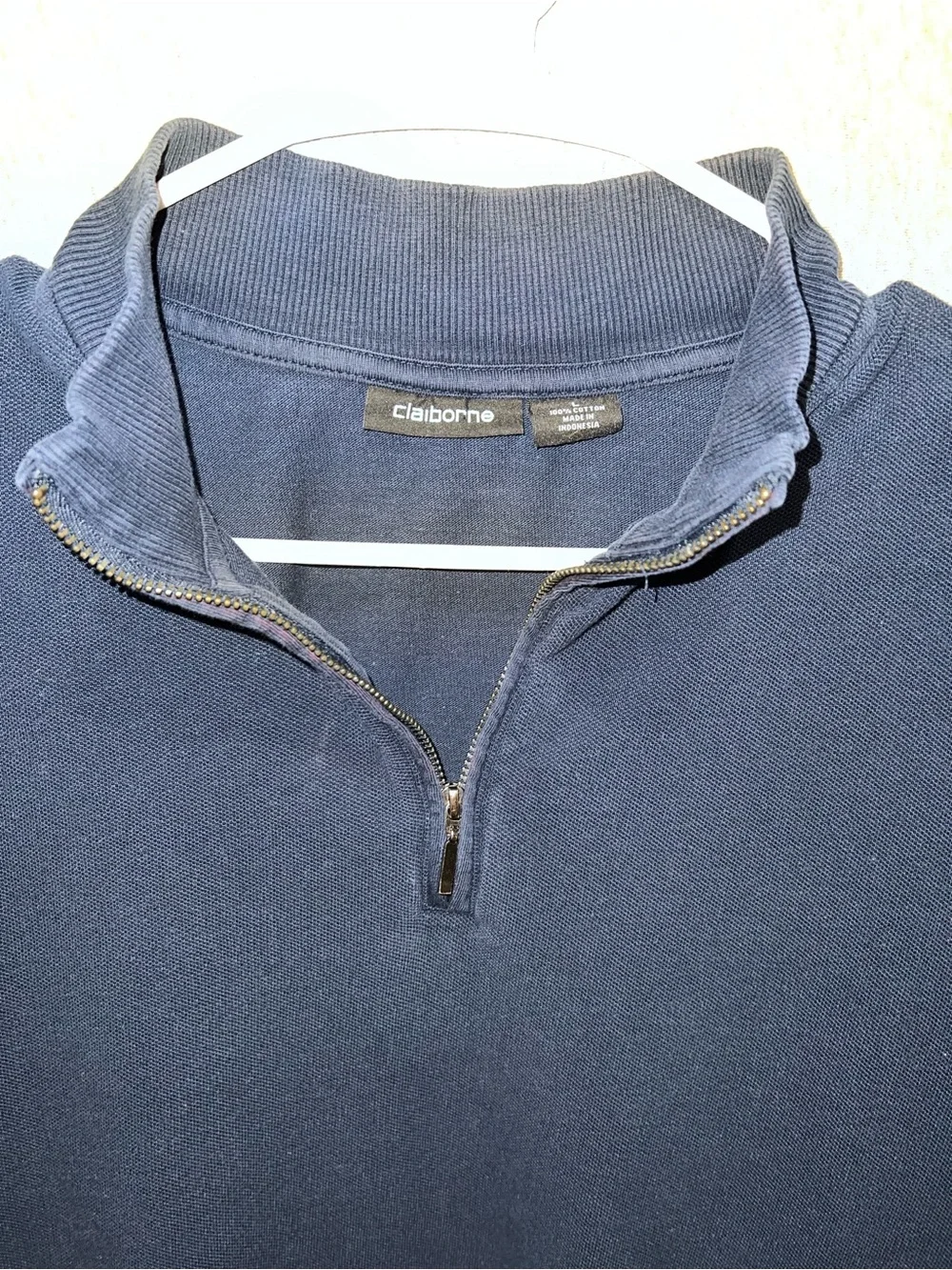 Claiborne Men's Navy Half-Zip Pullover Sweater